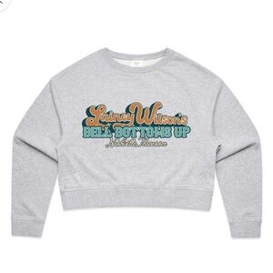 Lainey Wilson Bell Bottoms Up Nashville Bar Gray Crop Crewneck Sweatshirt L